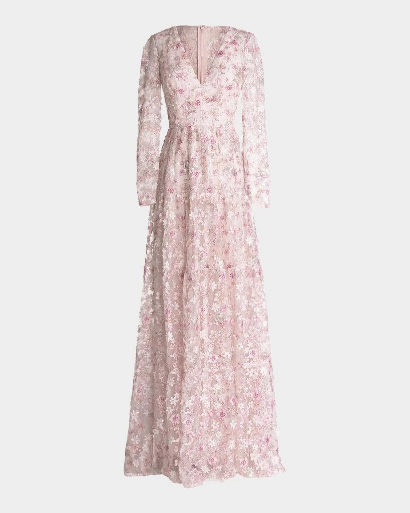 Dress the Population Black Label Angelina Beaded Floral Applique Gown 1