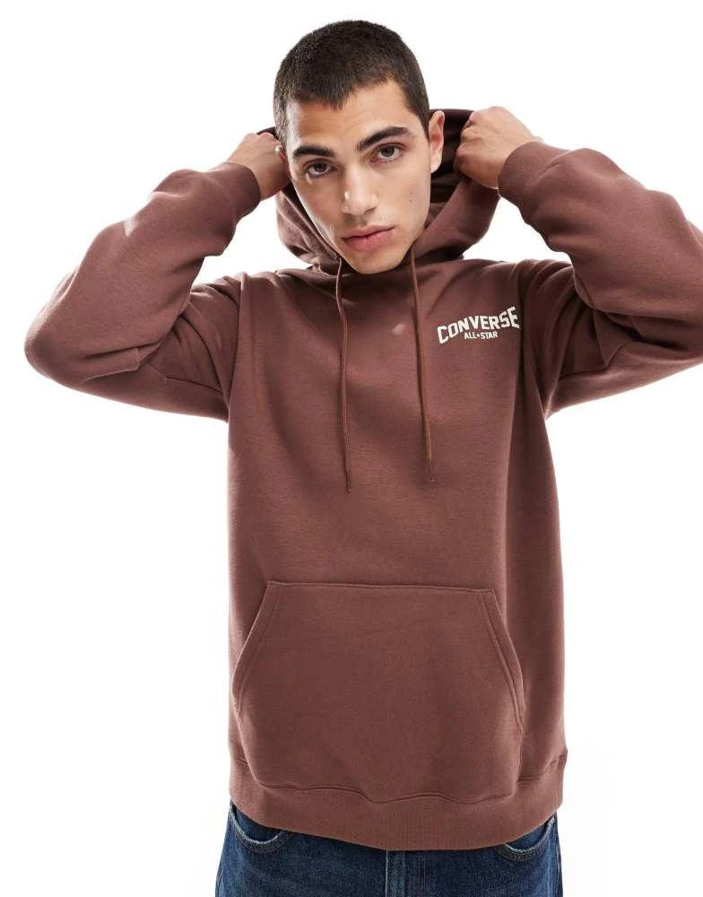 Converse Converse Retro Chuck graphic hoodie in brown 2