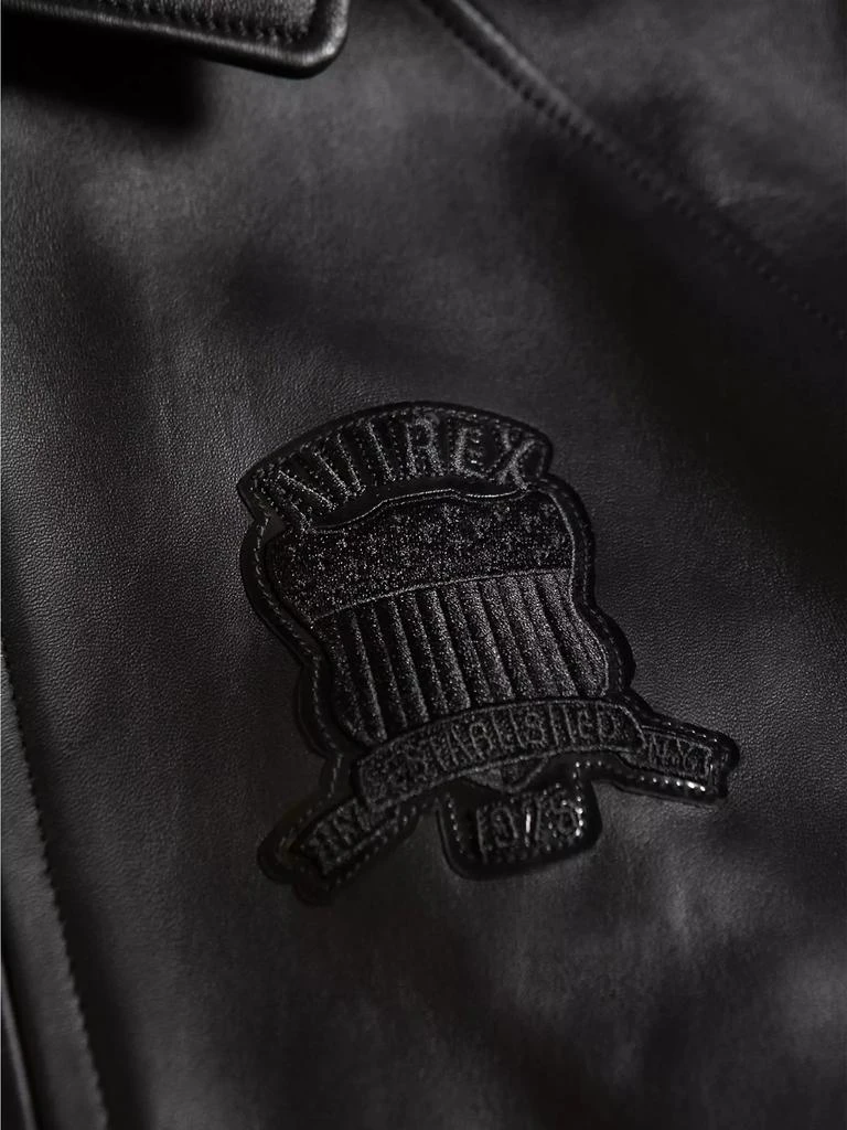 Avirex Black Icon Leather Bomber Jacket 9