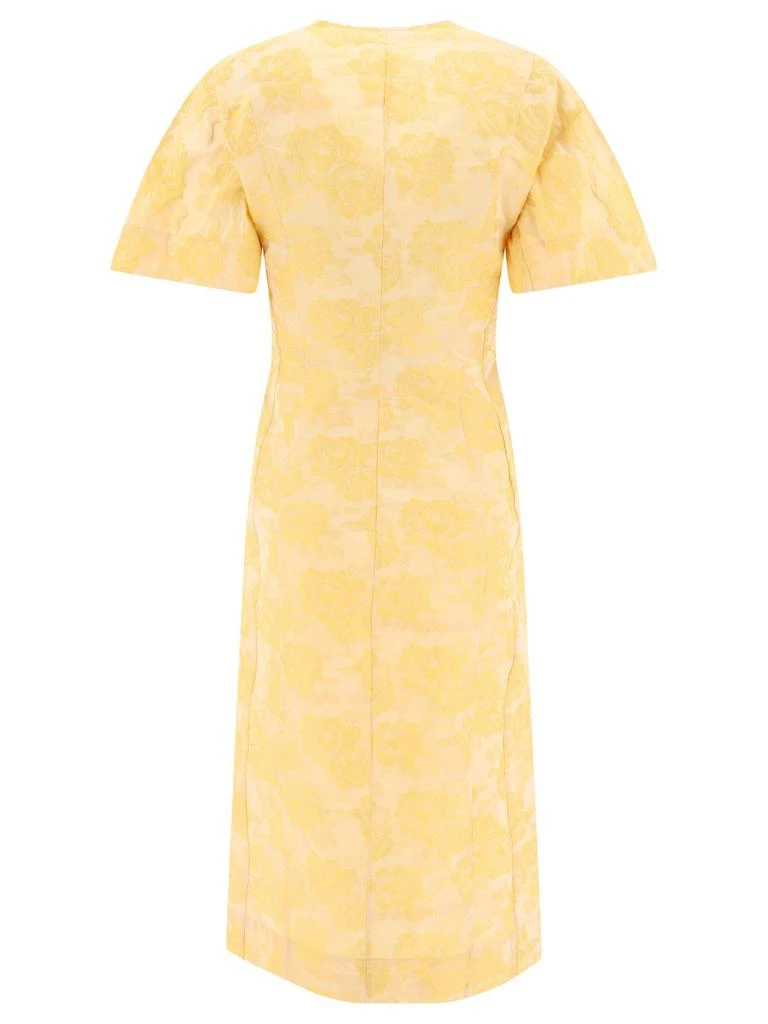 knee length dresses for ladies 3D Jacquard Open Back Midi Dress