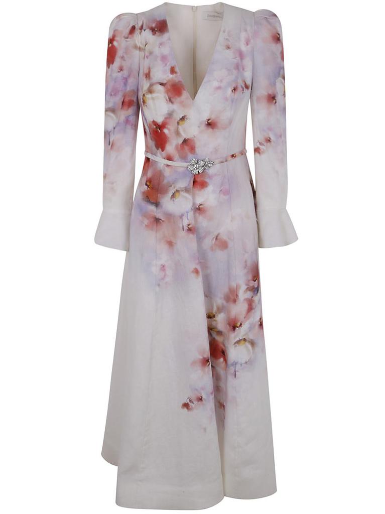 Zimmermann Zimmermann Crush Frill Sleeved Midi Dress
