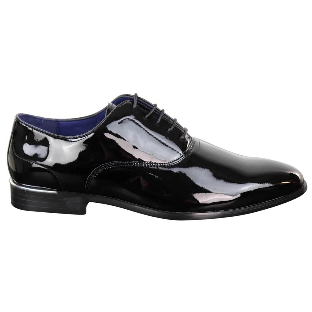 TruClothing Laced Patent Faux Leather Smart Shoes