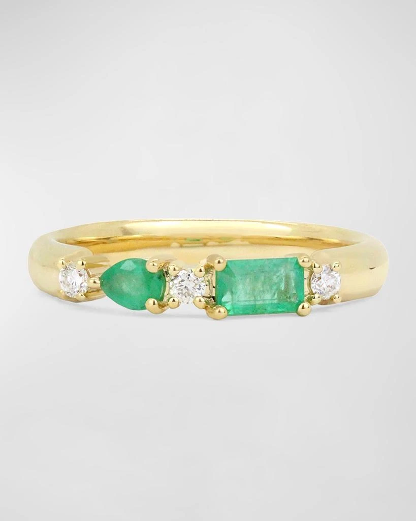 Stevie Wren Pear and Emerald-Cut Gemstone 14K Band Ring 1
