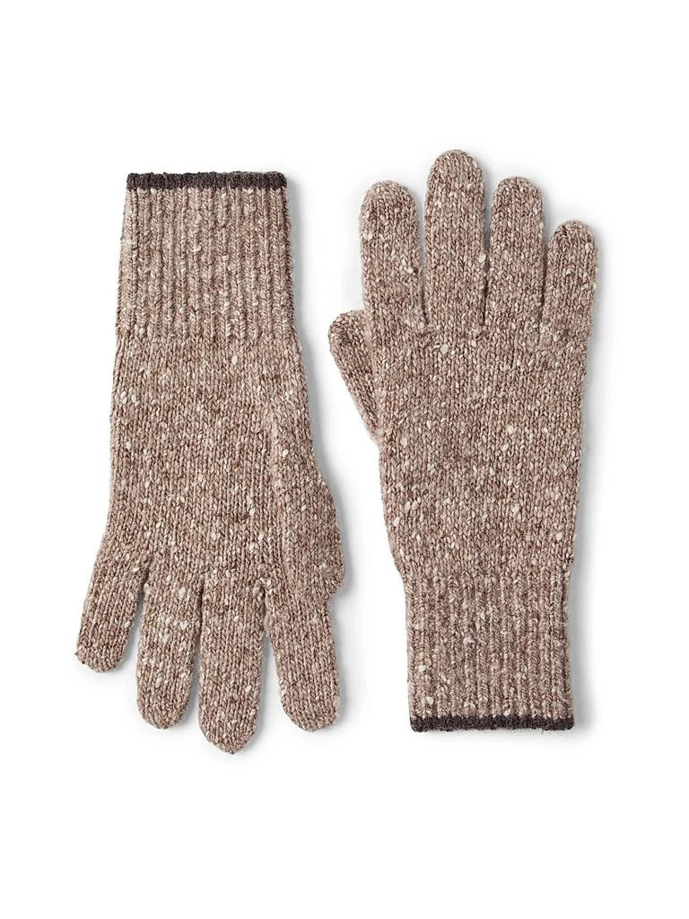 Brunello Cucinelli Flecked Cashmere Knit Gloves