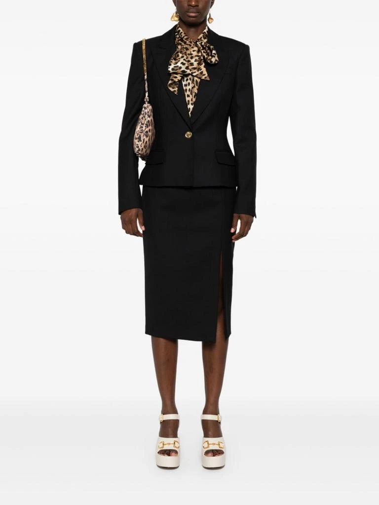 Moschino Structured Black Virgin Wool Gabardine Blazer 2