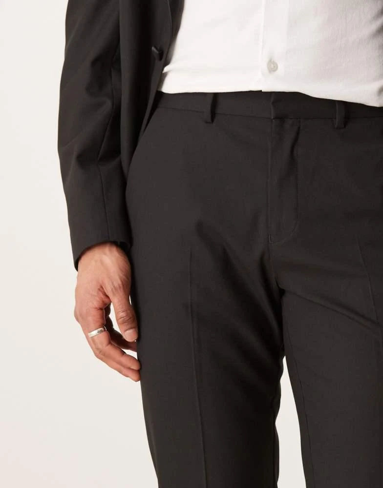 ASOS ASOS DESIGN slim fit tuxedo trousers in black 5