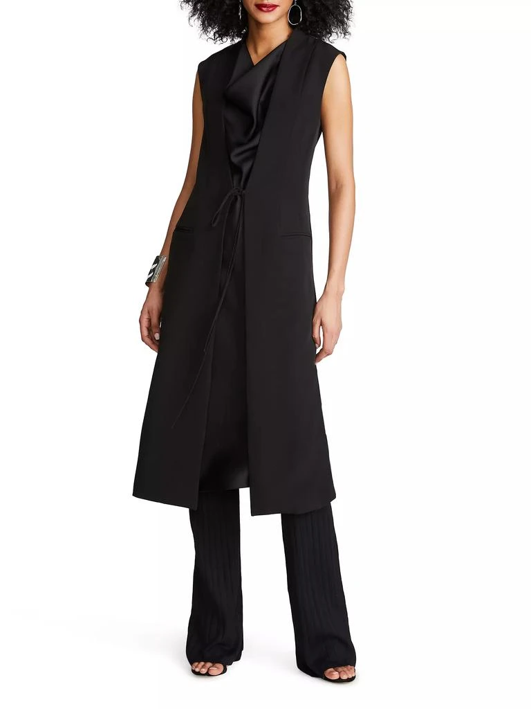 Halston Jacklyn Cowl-Neck Crepe Midi-Dress 3