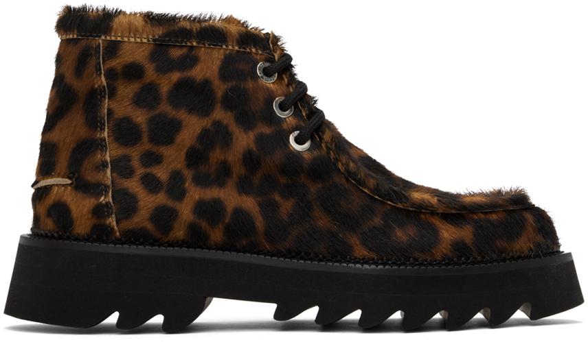 AMI Paris Brown Shark Sole Boots