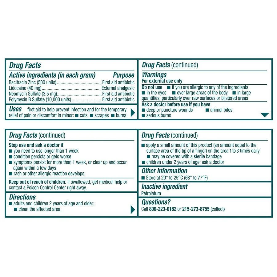 Neosporin Lidocaine Pain Relieving Antibiotic Ointment 6