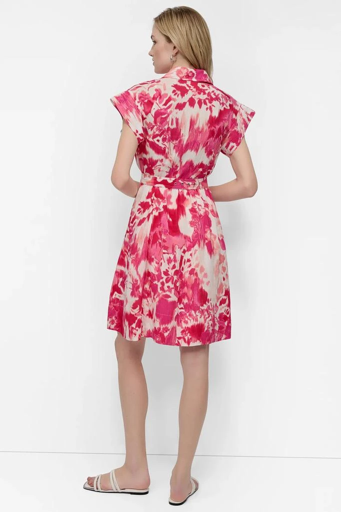 DKNY BELTED FLORAL SHIRT DRESS 2