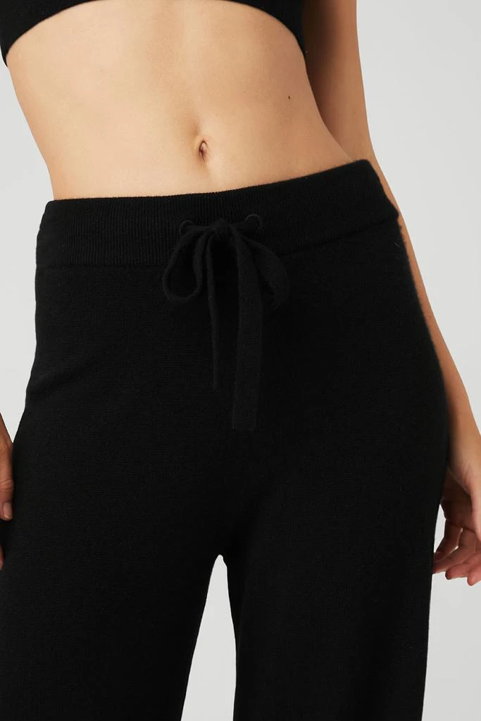 Alo Cashmere High-Waist Jet Set Wide Leg Pant - Black 4