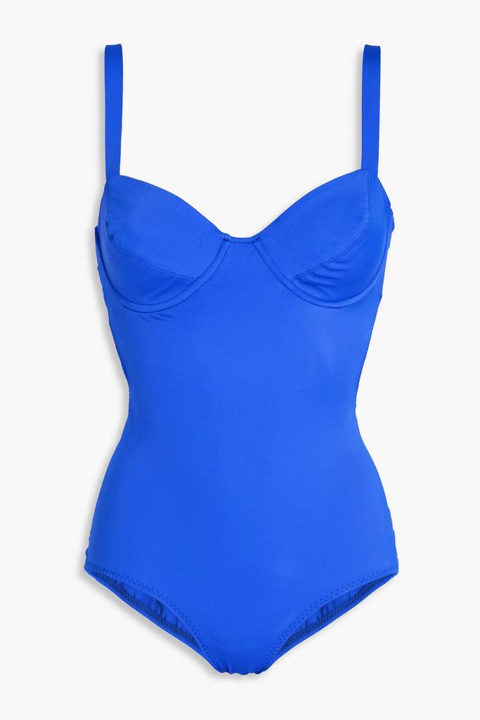 Norma Kamali Mio one-shoulder mesh-paneled swimsuit