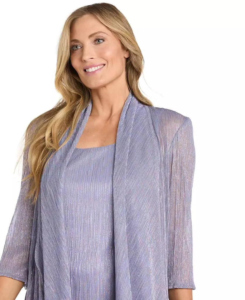 R & M Richards Women's Metallic Crinkle 2-Pc. Dress 2