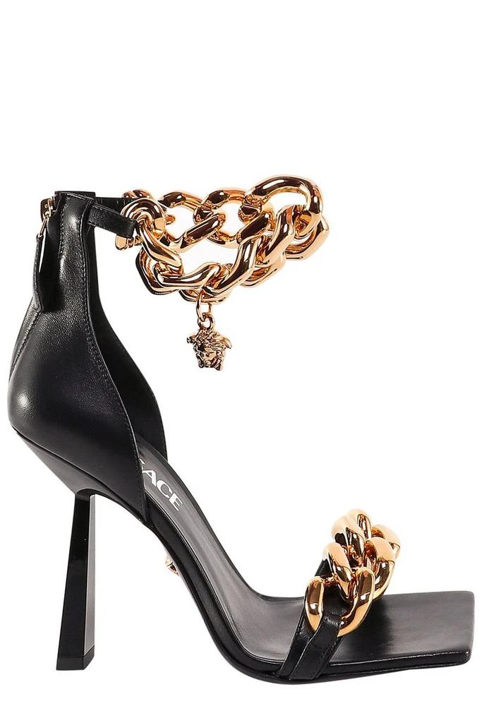 Versace Versace Chain-Embellished Medusa Open Toe Sandals 1