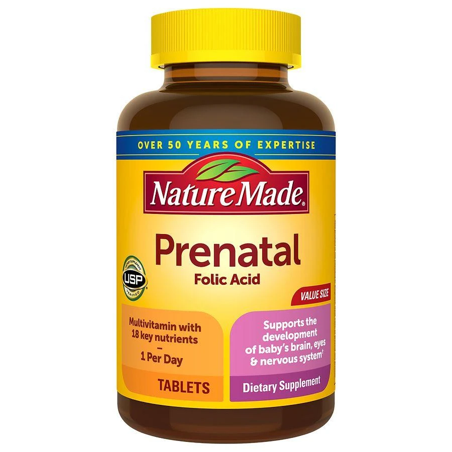 Nature Made Prenatal Multivitamin with Folic Acid Tablets 1