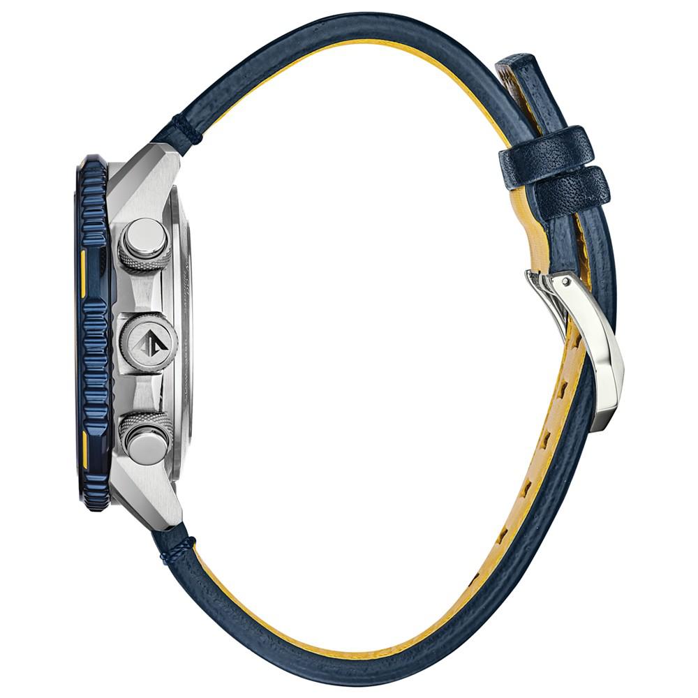 Citizen Eco-Drive Men's Analog-Digital Chronograph Promaster Blue Angels Skyhawk A-T Blue Leather Strap Watch