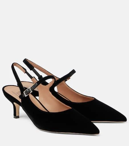 Malone Souliers Karla 45 velvet slingback pumps 1