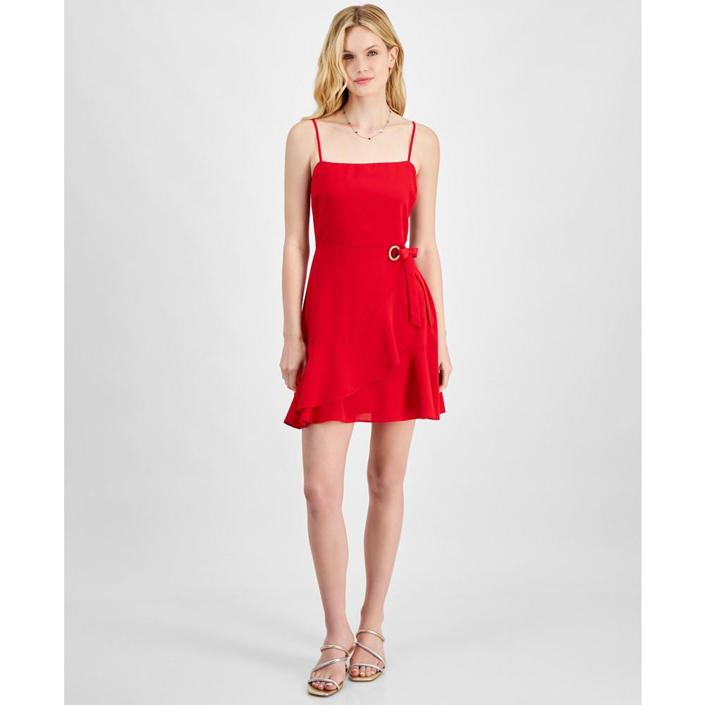 City Studios Juniors' Side-Tie Grommet-Trim Dress