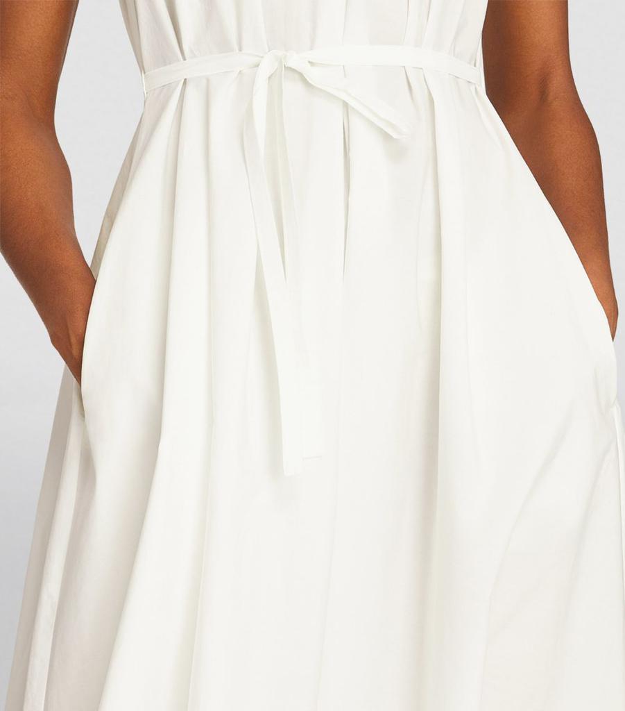 【マーシャ】Cotton Poplin Wave Tuck Dress Cotton Poplin Tunic Midi Dress For Women | J.Crew