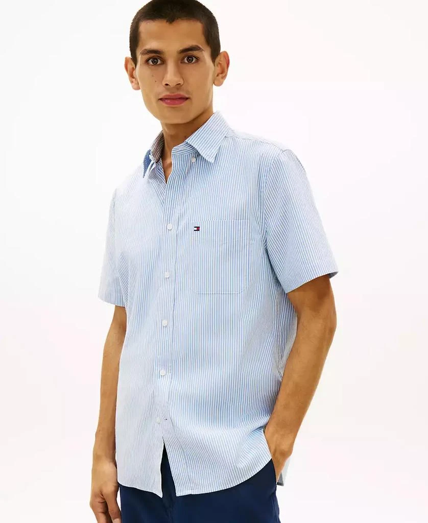 Tommy Hilfiger Men's Stripe Short-Sleeve Oxford Shirt