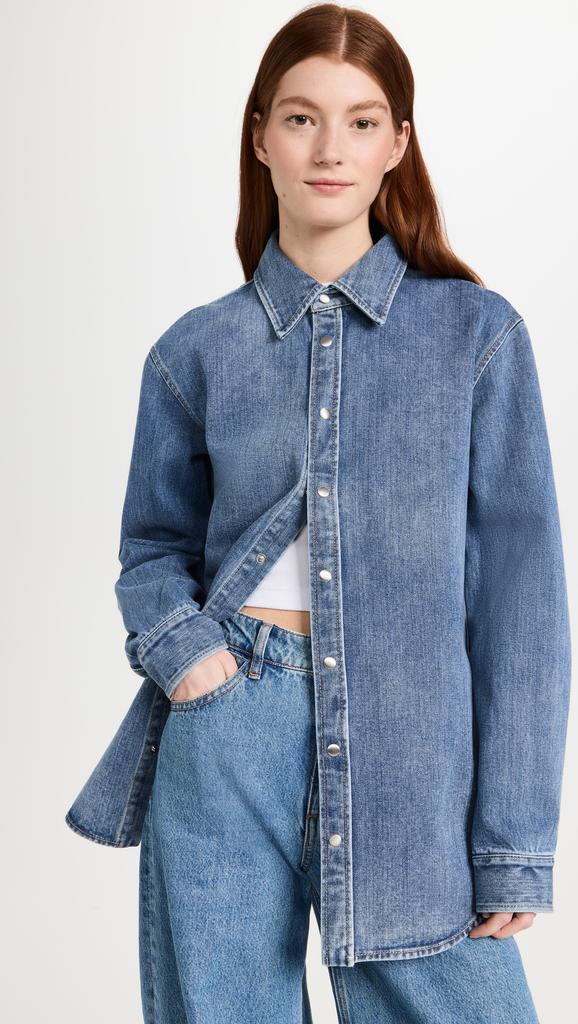 Tibi Classic Wash Denim Easy Shirt