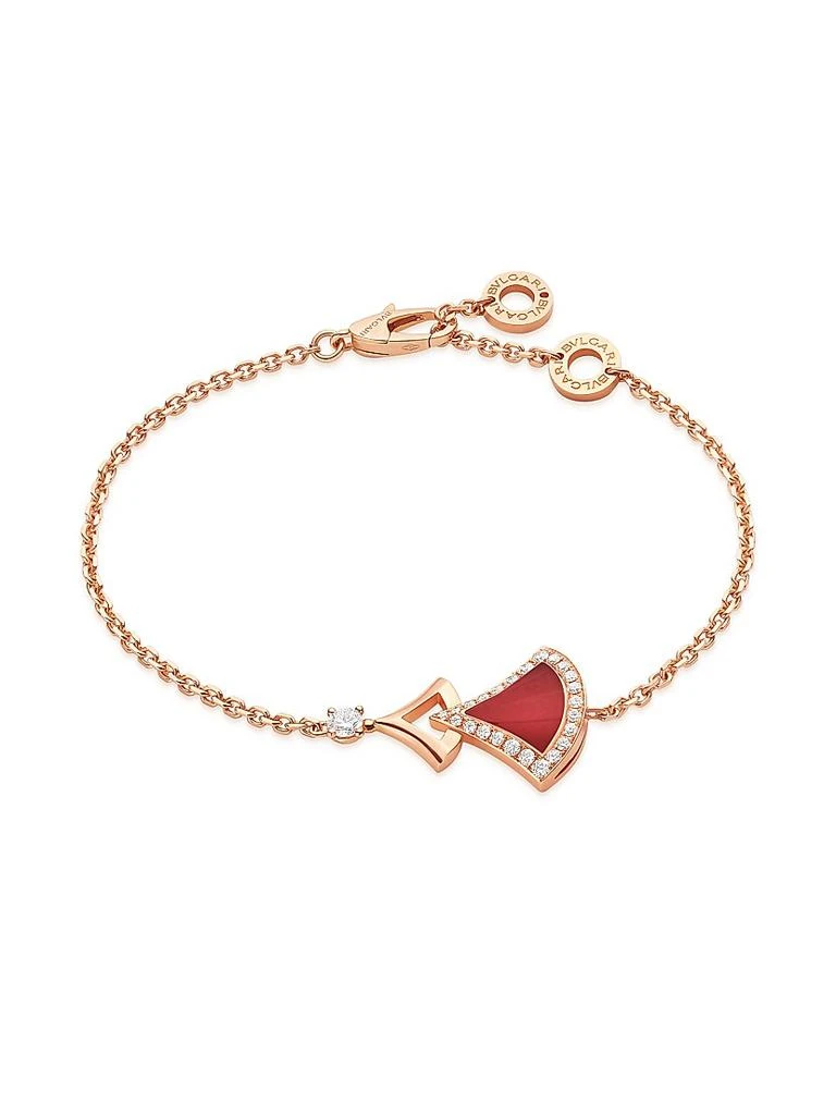 BVLGARI Divas' Dream 18K Rose Gold, Carnelian & 0.31 TCW Diamond Bracelet 1