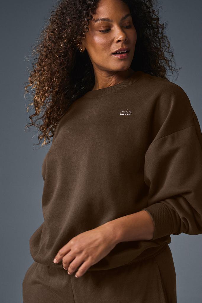 Alo Accolade Crew Neck Pullover - Espresso - Hoodies - Free