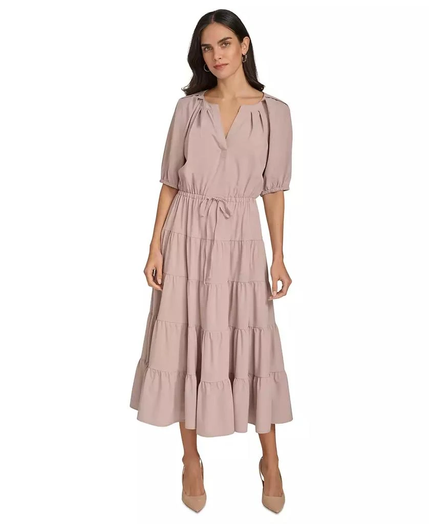 Calvin Klein Plus Size Puff-Sleeve Tiered Maxi Dress 1