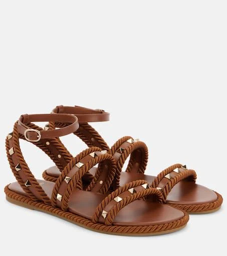 Valentino Rockstud Torchon leather sandals 1