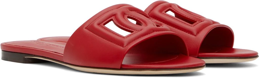 Dolce & Gabbana Red Calfskin 'DG' Logo Sandals 4