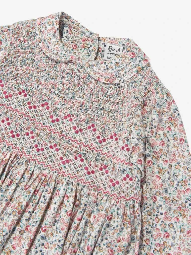 Sarah Louise Sarah Louise Girls Floral Smocked Dress in Blue 3