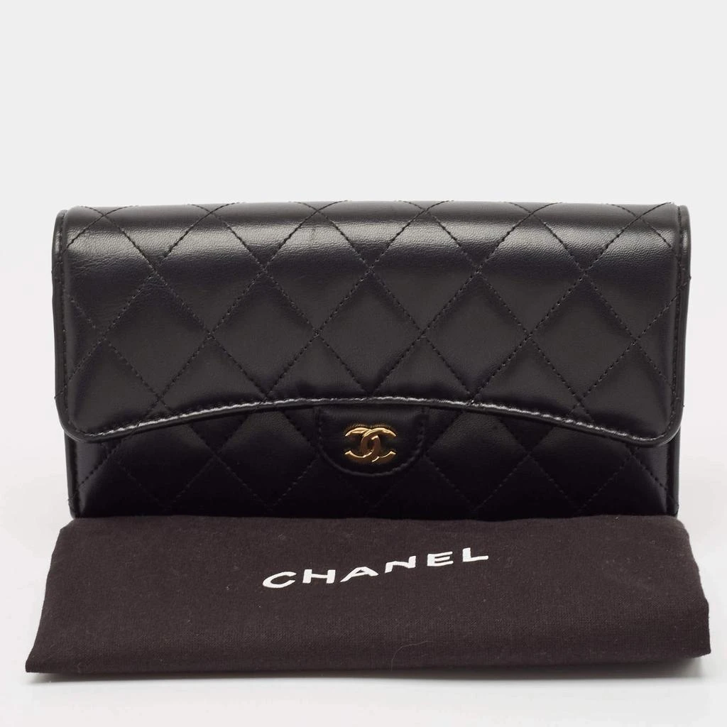 Chanel Chanel Black Quilted Leather Classic Flap Continental Wallet 7