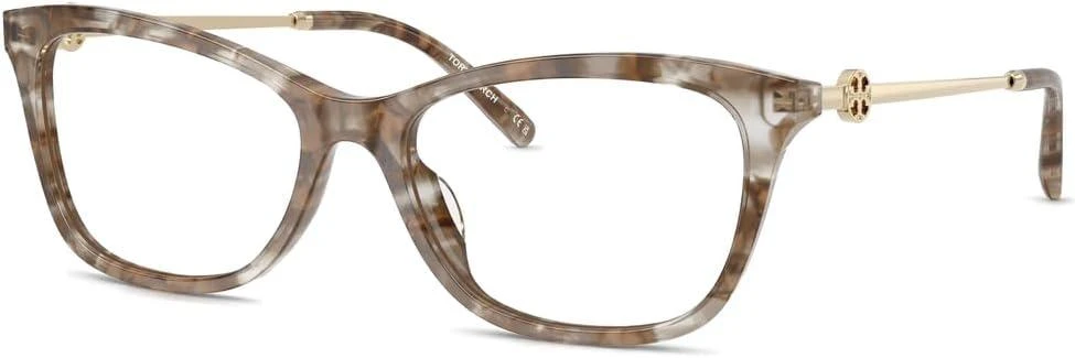 Tory Burch Women
s Square Eyeglasses, Brown Crystal Tort, One Size