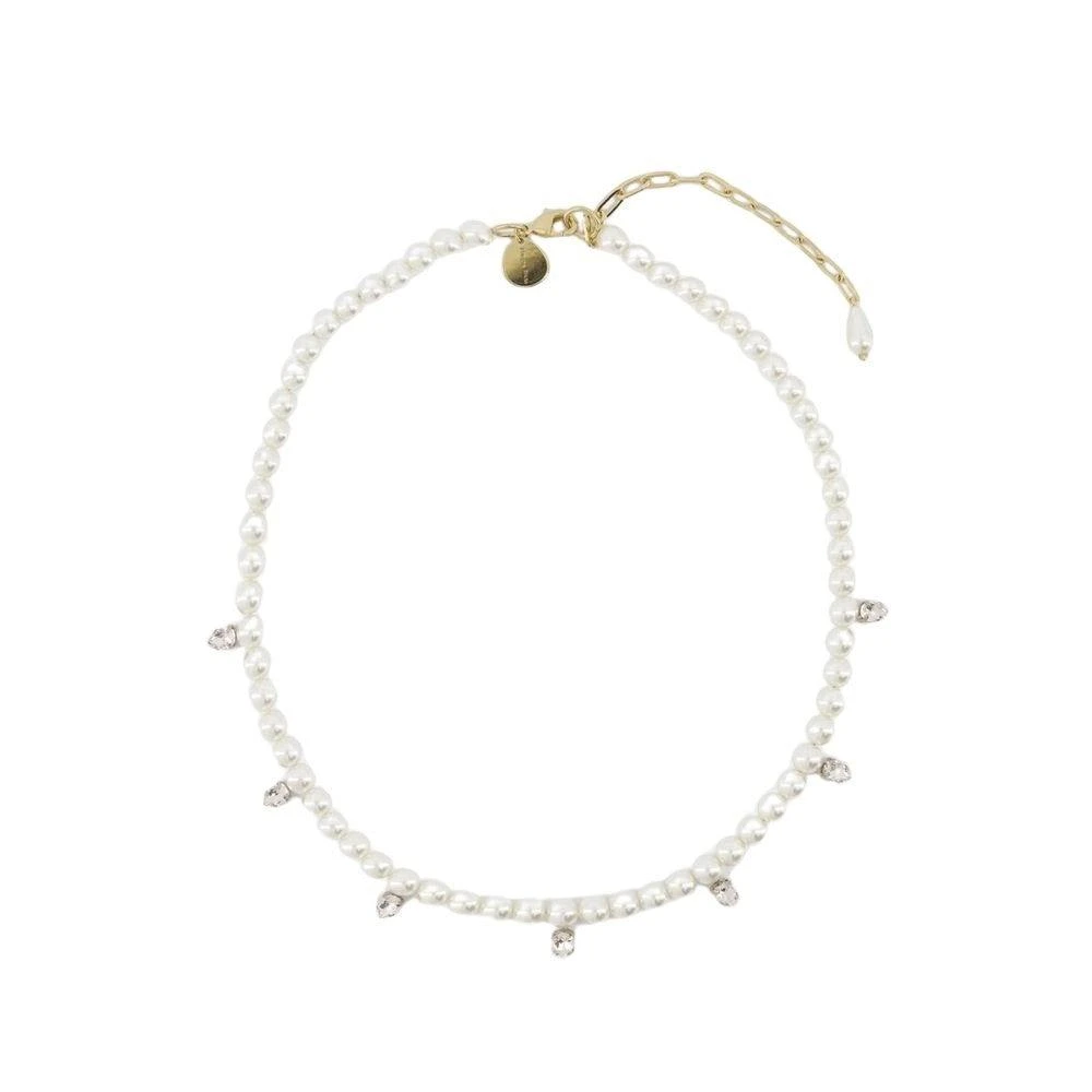 Simone Rocha Pearl 
Crystal Dagger Necklace - Pearl - Beige