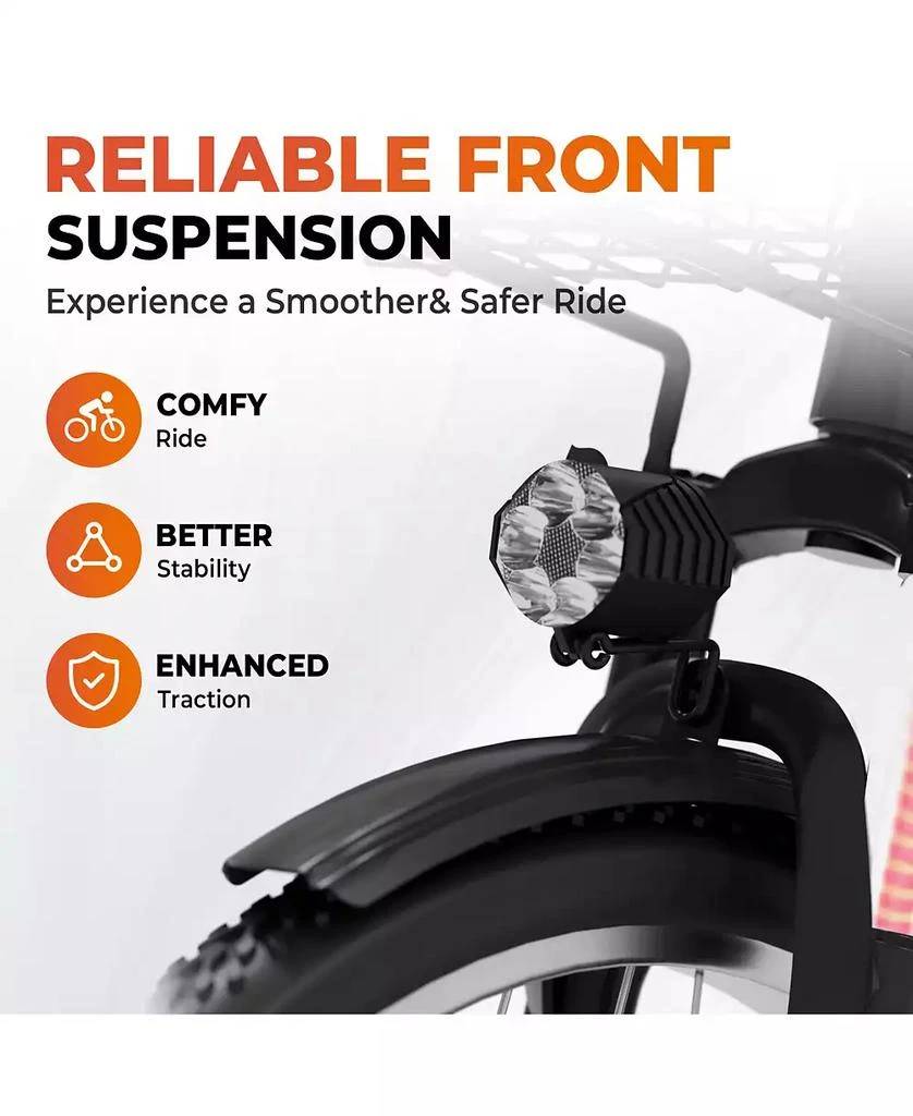 Mikolo Adult Cargo Electric Trike, 24" 3-Wheel Bike with Removable 48V/13Ah Battery, Front & Rear Basket 9