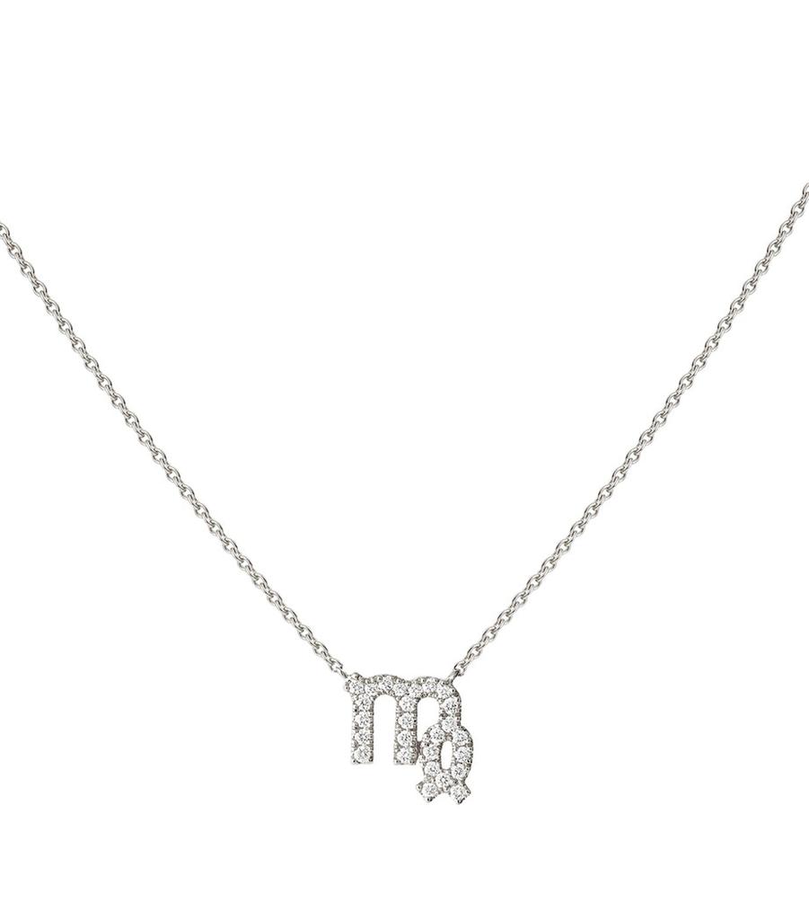 Engelbert White Gold and Diamond Star Sign Virgo Necklace