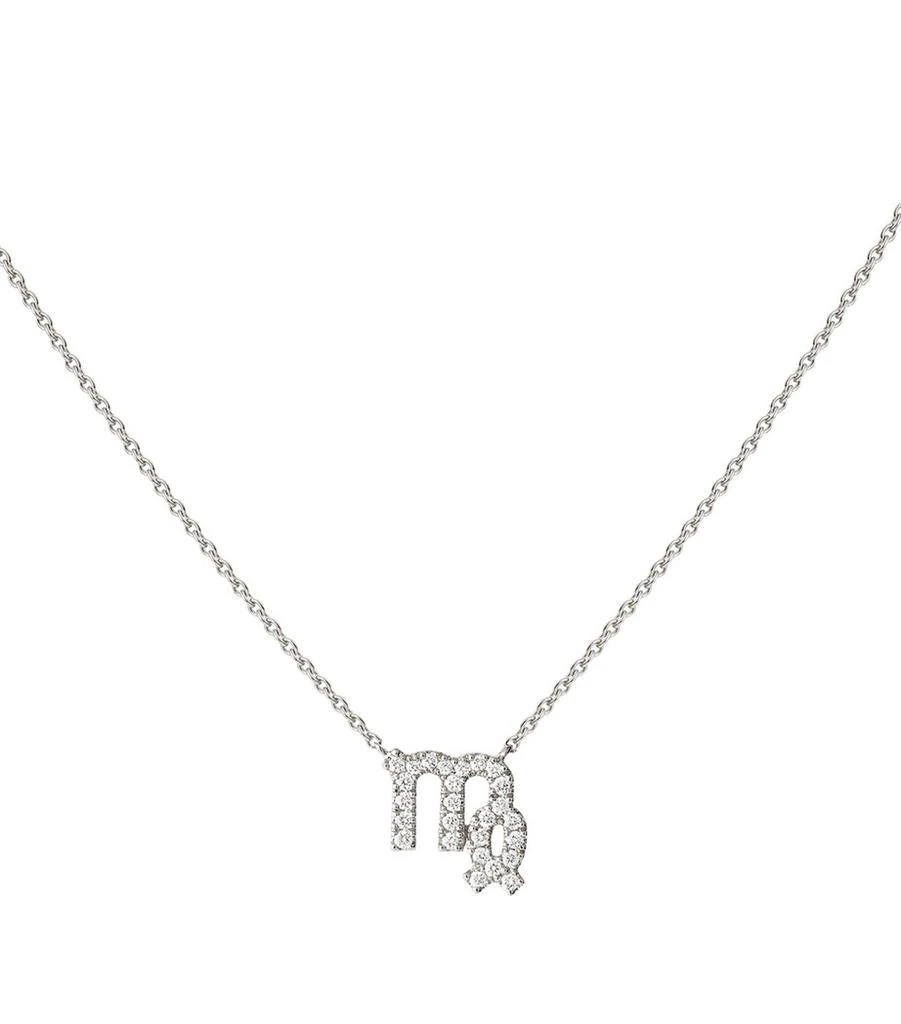 Engelbert White Gold and Diamond Star Sign Virgo Necklace 1