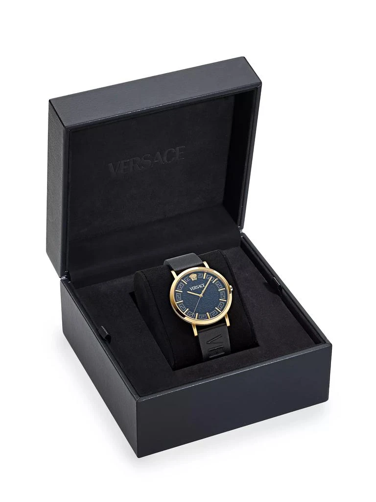Versace Greca Slim IP Yellow Gold & Leather Strap Watch/40MM 5
