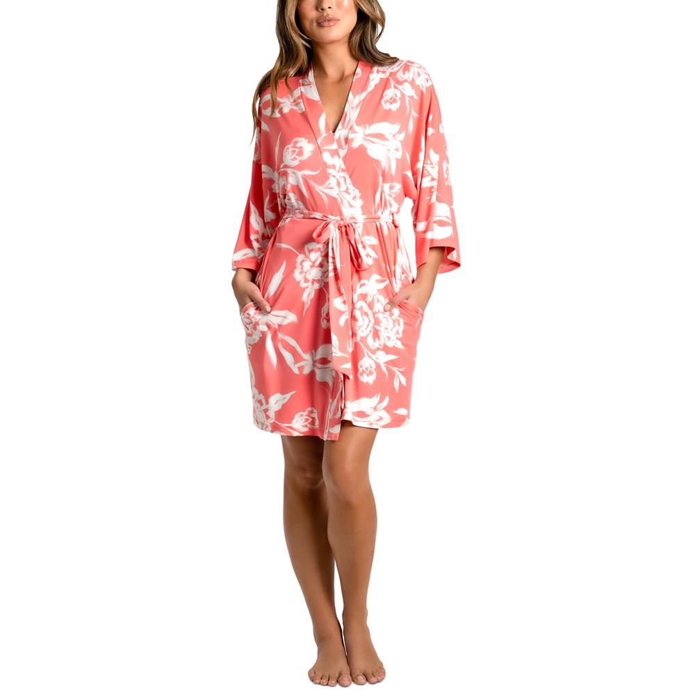 Linea Donatella Women's Printed 3/4-Sleeve Robe