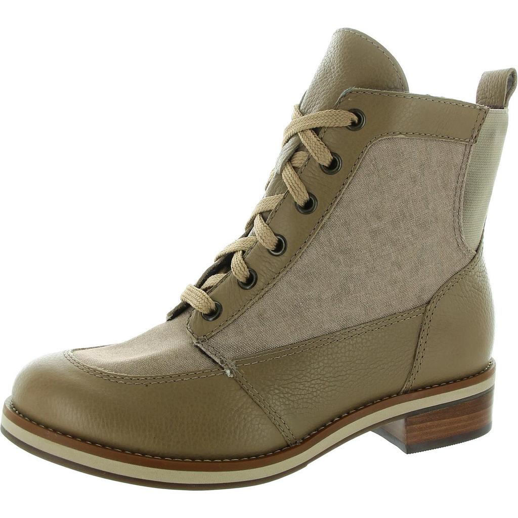 Walking Cradles Knox Womens Zipper Leather Combat & Lace-Up Boots