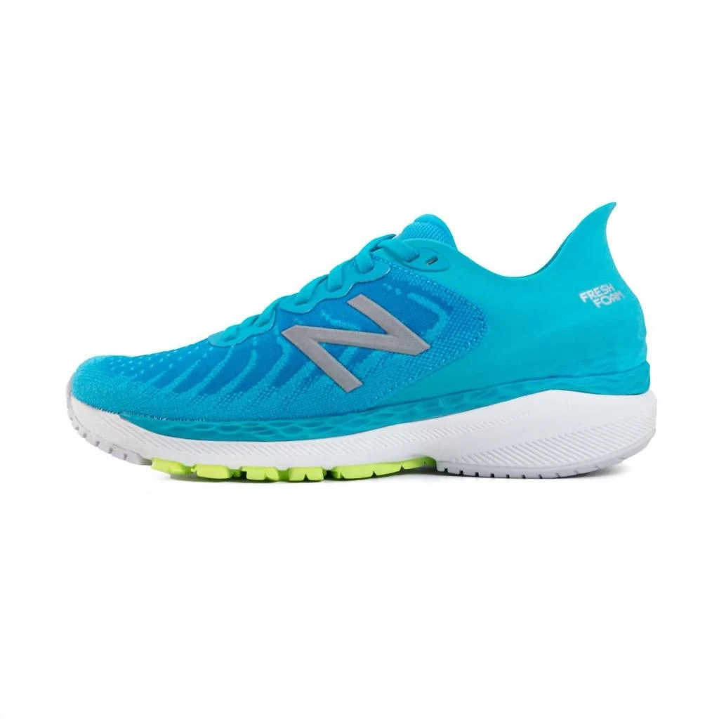 New Balance Women's Fresh Foam 860V11 Running Shoes - B/medium Width In Virtual Sky/lime Glo 1