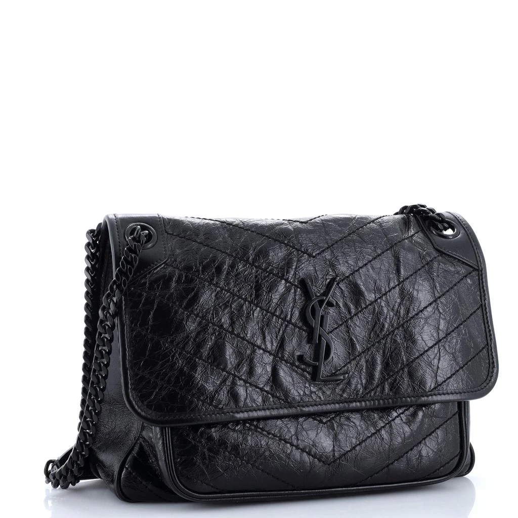 Yves Saint Laurent Niki Chain Flap Bag Matelasse Chevron Leather Medium 2