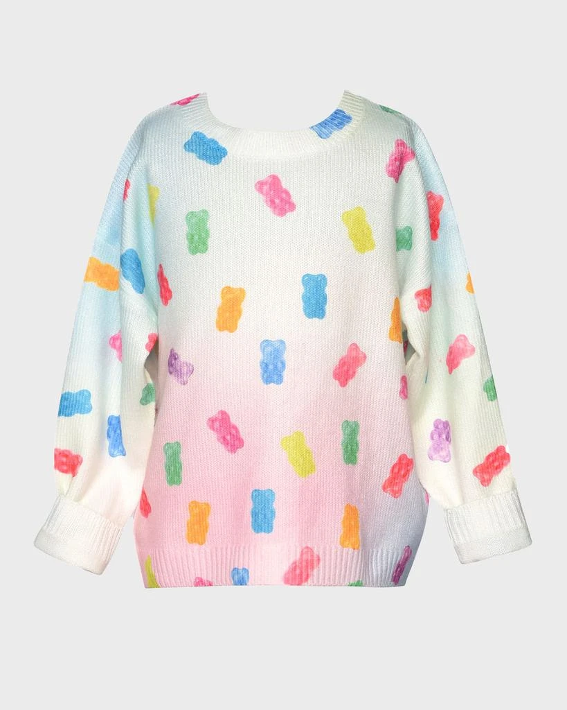 Hannah Banana Girl's Multicolor-Print Gummy Bear Sweater, Size 2T-10 3