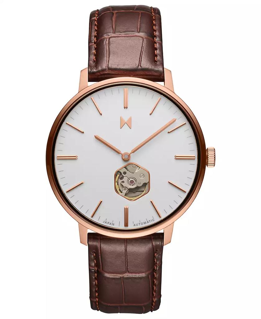 MVMT Men's Legacy Slim Automatic Brown Leather Watch 42mm