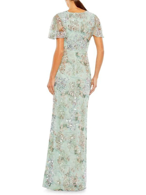 Mac Duggal Butterfly Sleeve Sequin Sheath Gown 2