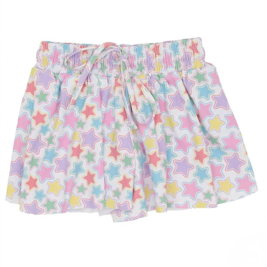 Azarhia Happy Stars Butterfly Shorts In Pastel Star Print 2
