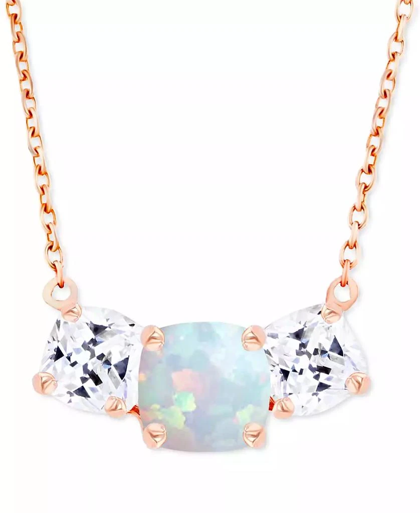 Macy
s Lab-Grown Opal (1/4 ct. t.w.)
Lab-Grown White Sapphire (1 ct. t.w.) Triple Stone 18" Pendant Necklace