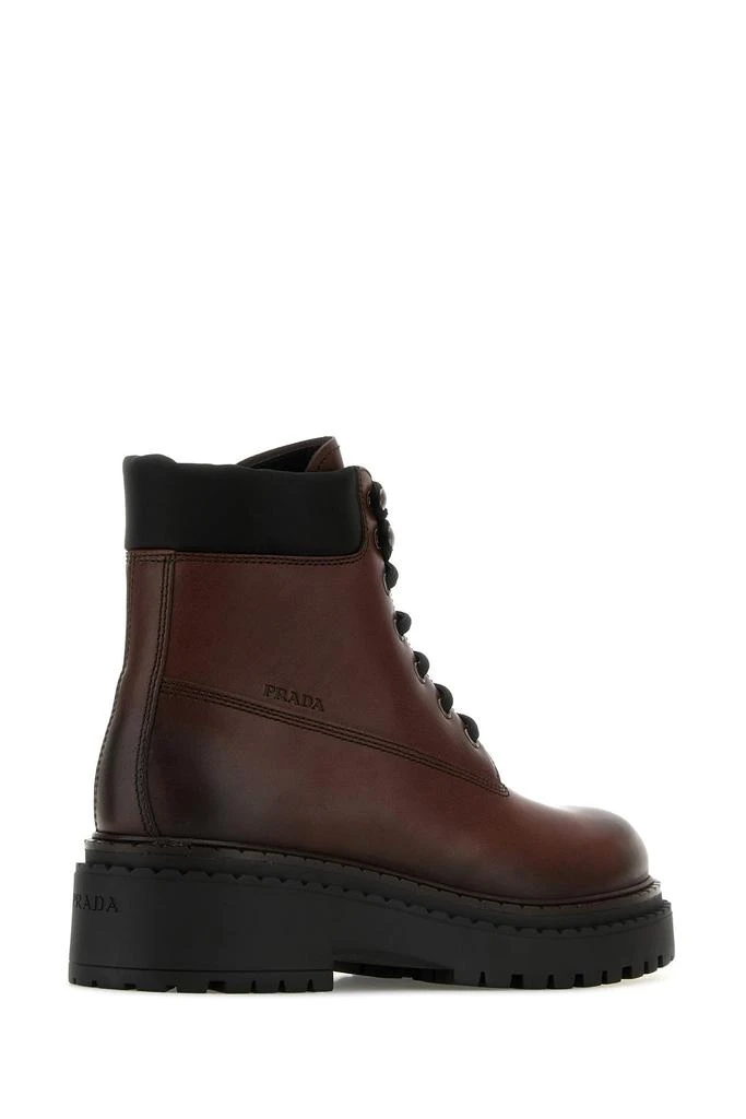 Prada Dark brown leather ankle boots 2