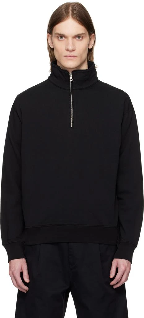 Black Lightweight Terry Quarter Zip Vault Track Jacket – On Sale