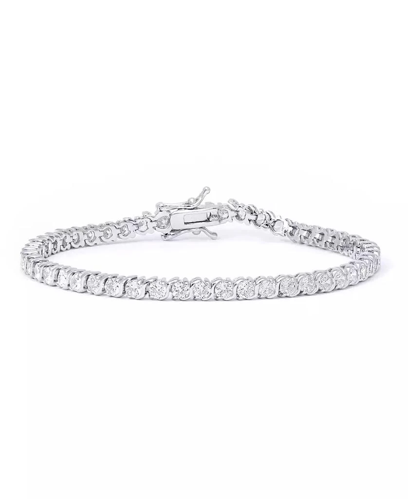 Macy
s Cubic Zirconia "S" Link Bracelet in Silver Plate